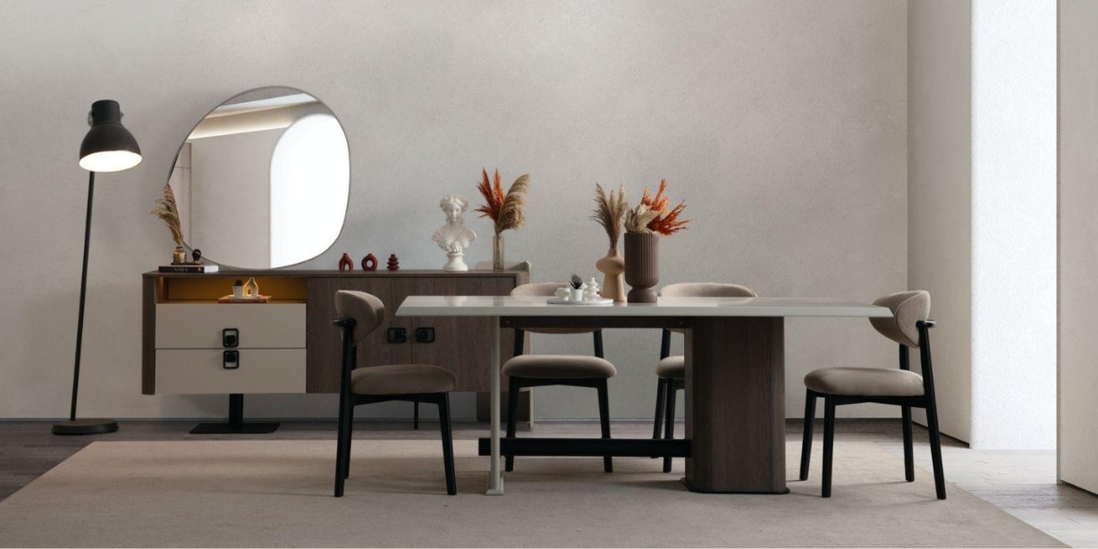 Prada Yemek Odası Takımı Koyu Ceviz